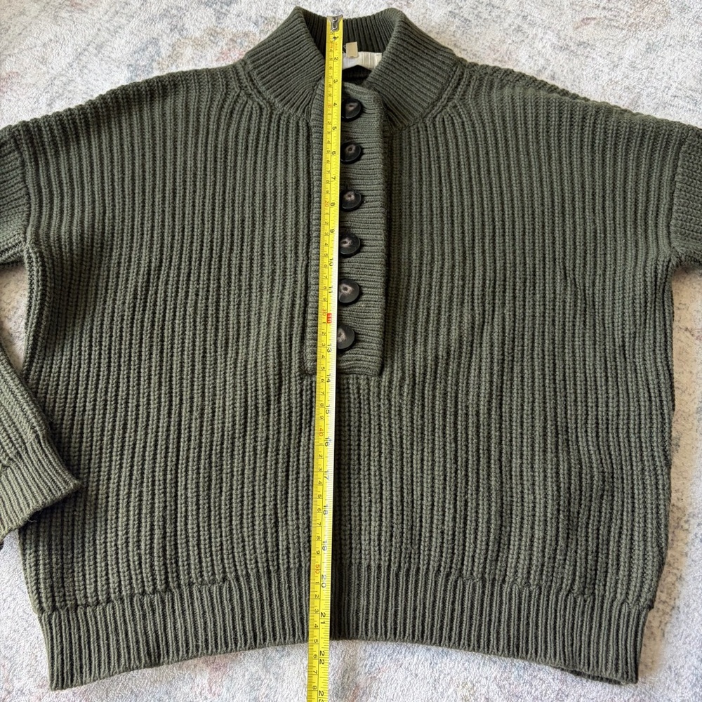 Sezane Lucas Jumper Pullover Sweater in Khaki Green Size XS - Picture 6 of 9